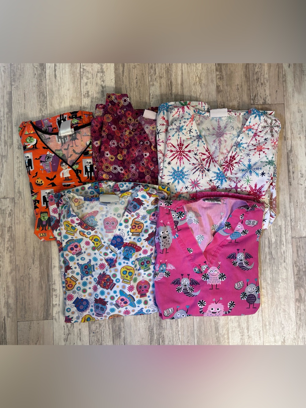 Uniform Advantage Scrub Top Bundle with 5 Fun Prints all XXL